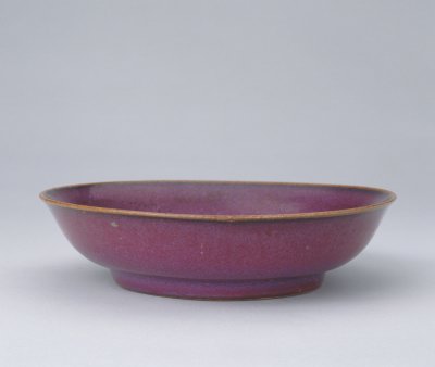 图片[1]-Imitation Jun rose purple glaze plate-China Archive